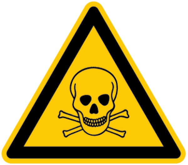 Warnschild: "Warnung vor giftigen Stoffen"